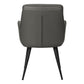Astor Grey Leather-Look & Black Metal Dining Chair (Set of 2) | Ortholuxe Home - Photo 5