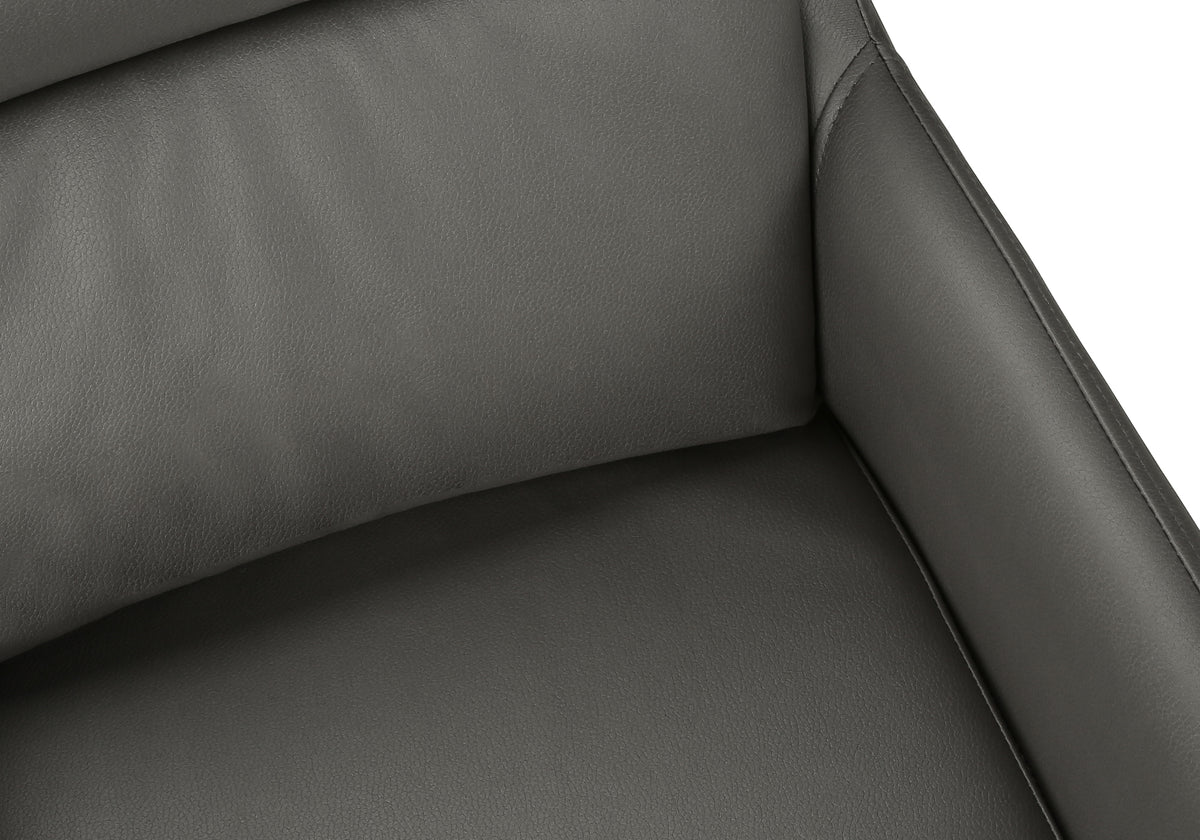 Astor Grey Leather-Look & Black Metal Dining Chair (Set of 2) | Ortholuxe Home - Photo 7