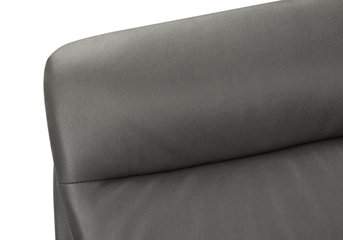Astor Grey Leather-Look & Black Metal Dining Chair (Set of 2) | Ortholuxe Home - Photo 8