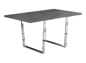 Beaumont Grey & Chrome Metal Dining Table | Ortholuxe Home - Photo 2