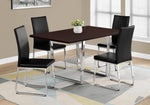 Beaumont Espresso & Chrome Metal Dining Table | Ortholuxe Home