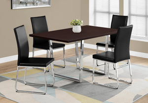 Beaumont Espresso & Chrome Metal Dining Table | Ortholuxe Home