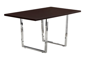 Beaumont Espresso & Chrome Metal Dining Table | Ortholuxe Home - Photo 2