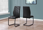 Beaumont Black Leather-Look & Metal Dining Chair (Set of 2) | Ortholuxe Home