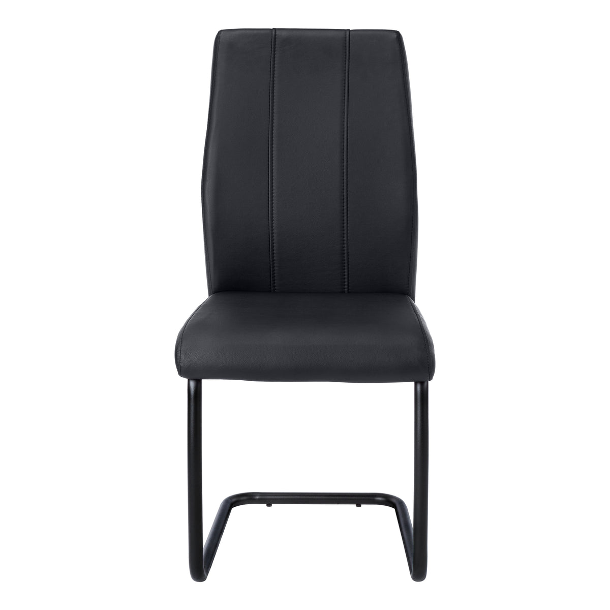 Beaumont Black Leather-Look & Metal Dining Chair (Set of 2) | Ortholuxe Home - Photo 3