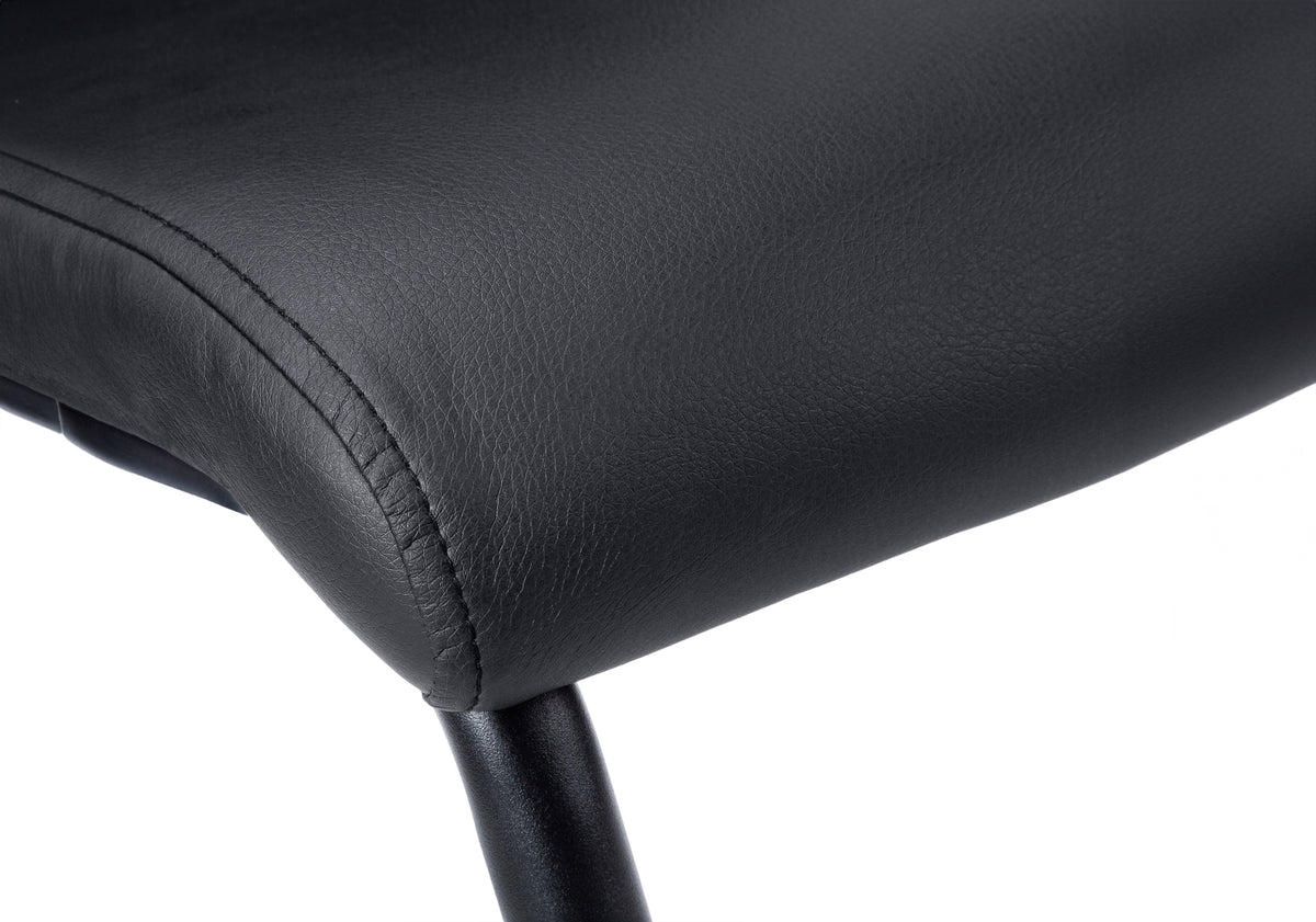 Beaumont Black Leather-Look & Metal Dining Chair (Set of 2) | Ortholuxe Home - Photo 8
