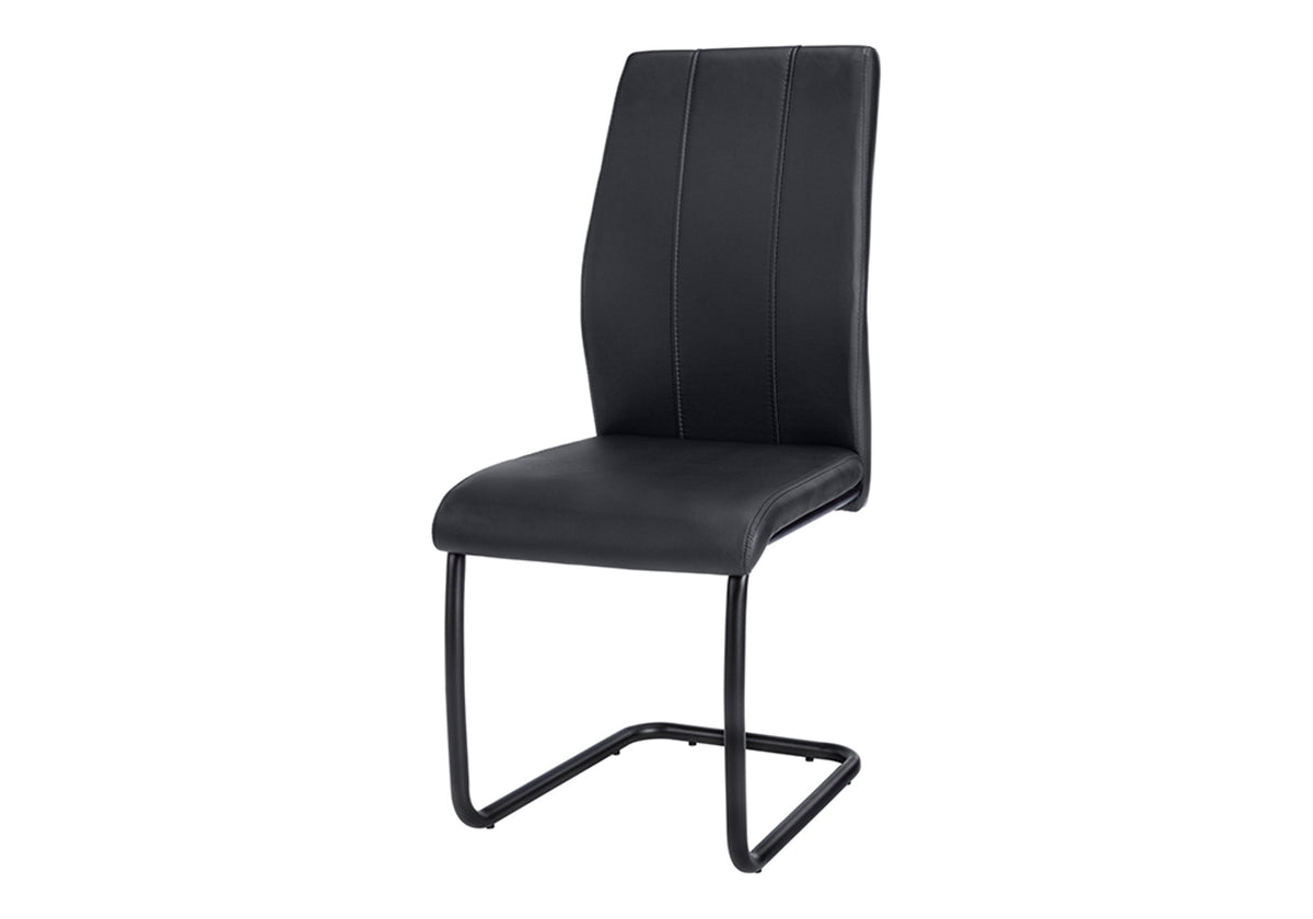 Beaumont Black Leather-Look & Metal Dining Chair (Set of 2) | Ortholuxe Home - Photo 2