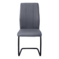 Beaumont Grey Leather-Look & Metal Dining Chair (Set of 2) | Ortholuxe Home - Photo 3