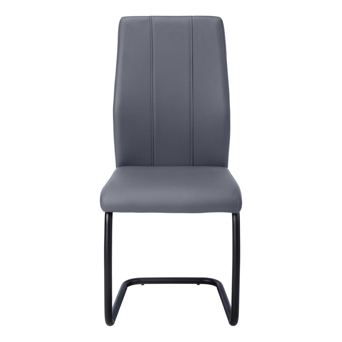Beaumont Grey Leather-Look & Metal Dining Chair (Set of 2) | Ortholuxe Home - Photo 3