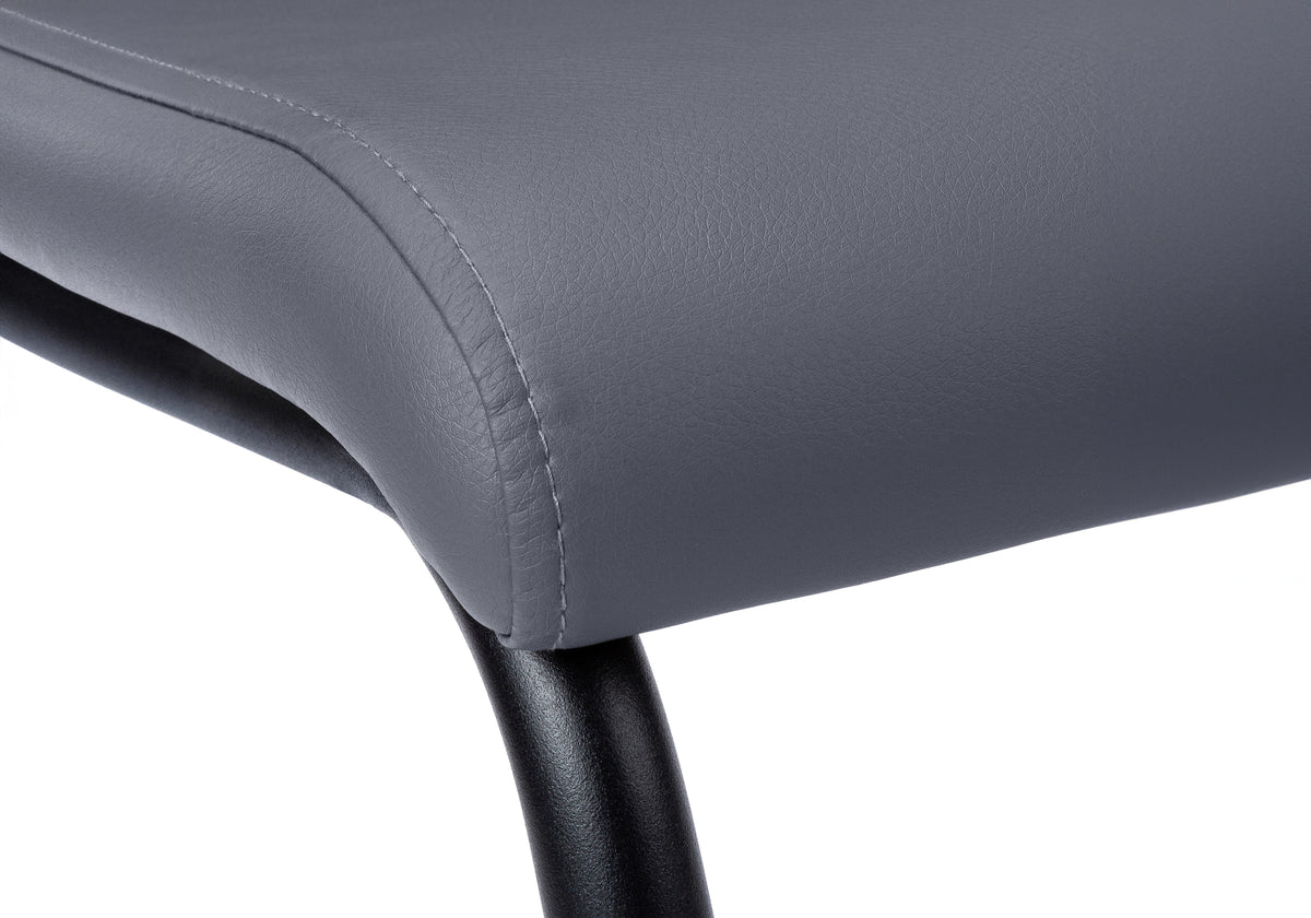 Beaumont Grey Leather-Look & Metal Dining Chair (Set of 2) | Ortholuxe Home - Photo 8