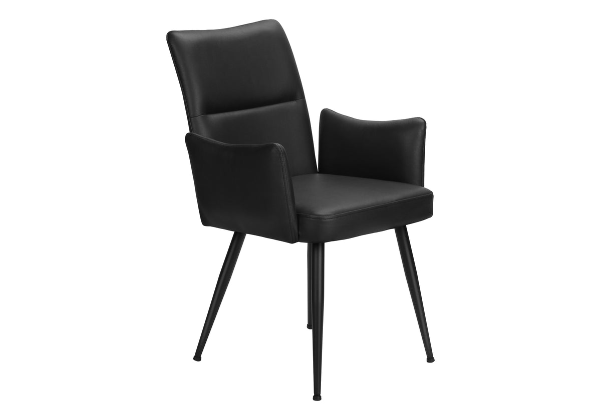 Beaumont Black Leather-Look & Metal Dining Chair (Set of 2) | Ortholuxe Home - Photo 2