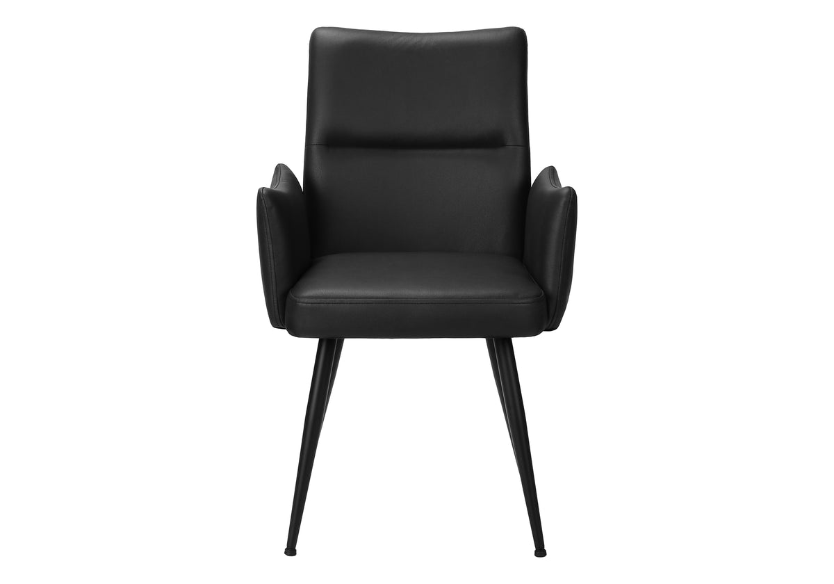 Beaumont Black Leather-Look & Metal Dining Chair (Set of 2) | Ortholuxe Home - Photo 3