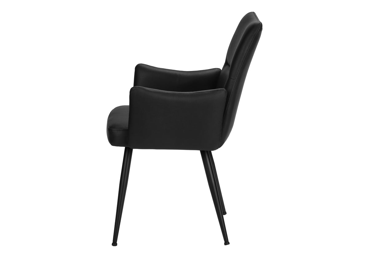 Beaumont Black Leather-Look & Metal Dining Chair (Set of 2) | Ortholuxe Home - Photo 4