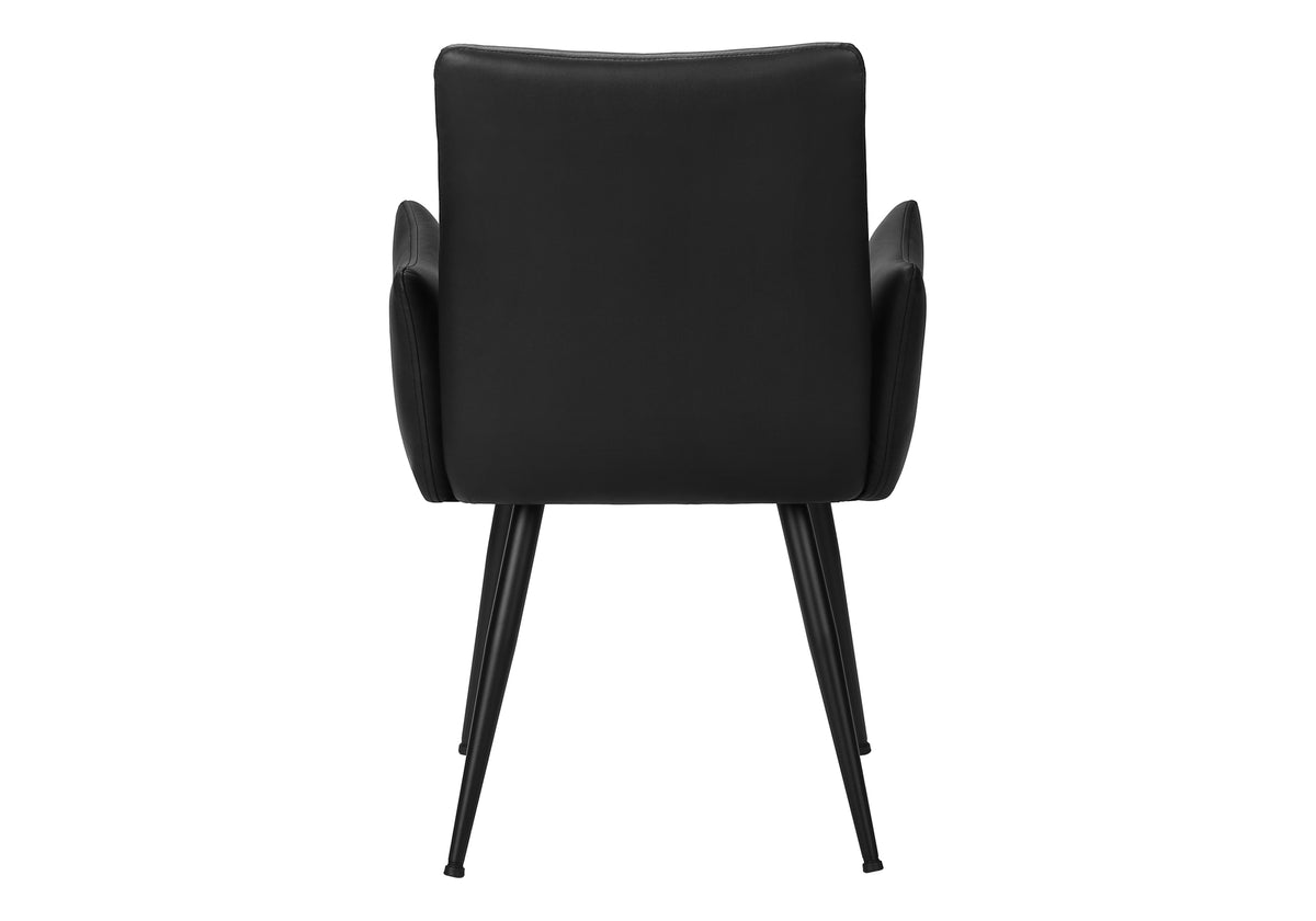 Beaumont Black Leather-Look & Metal Dining Chair (Set of 2) | Ortholuxe Home - Photo 5