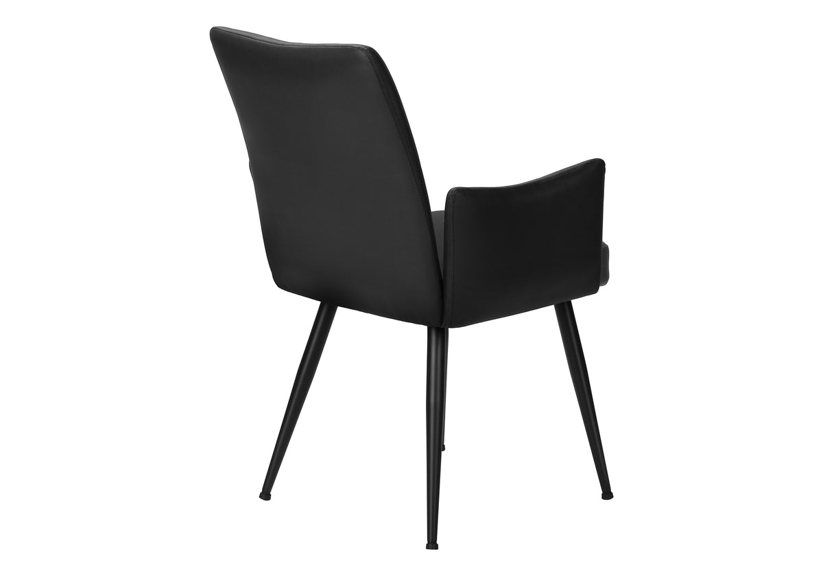 Beaumont Black Leather-Look & Metal Dining Chair (Set of 2) | Ortholuxe Home - Photo 6
