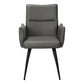 Beaumont Grey Leather-Look & Black Metal Dining Chair (Set of 2) | Ortholuxe Home - Photo 3