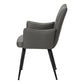 Beaumont Grey Leather-Look & Black Metal Dining Chair (Set of 2) | Ortholuxe Home - Photo 4