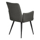 Beaumont Grey Leather-Look & Black Metal Dining Chair (Set of 2) | Ortholuxe Home - Photo 6
