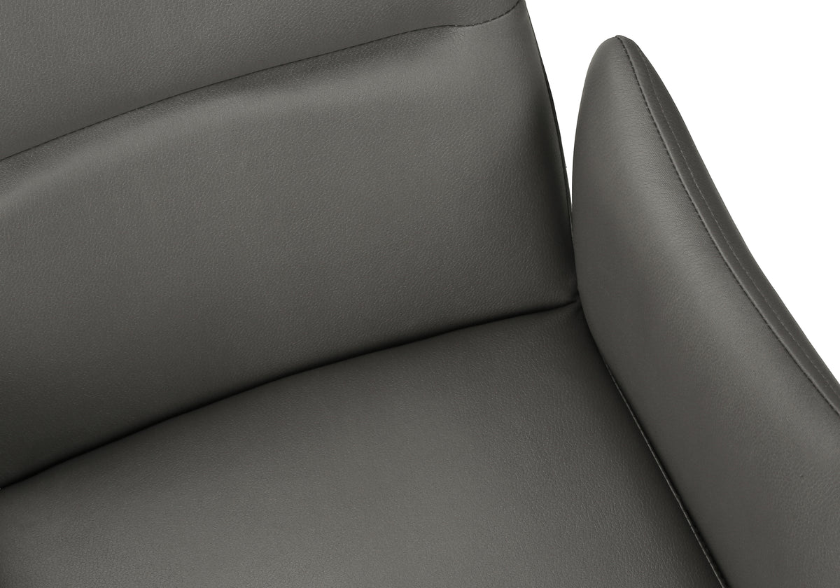 Beaumont Grey Leather-Look & Black Metal Dining Chair (Set of 2) | Ortholuxe Home - Photo 7
