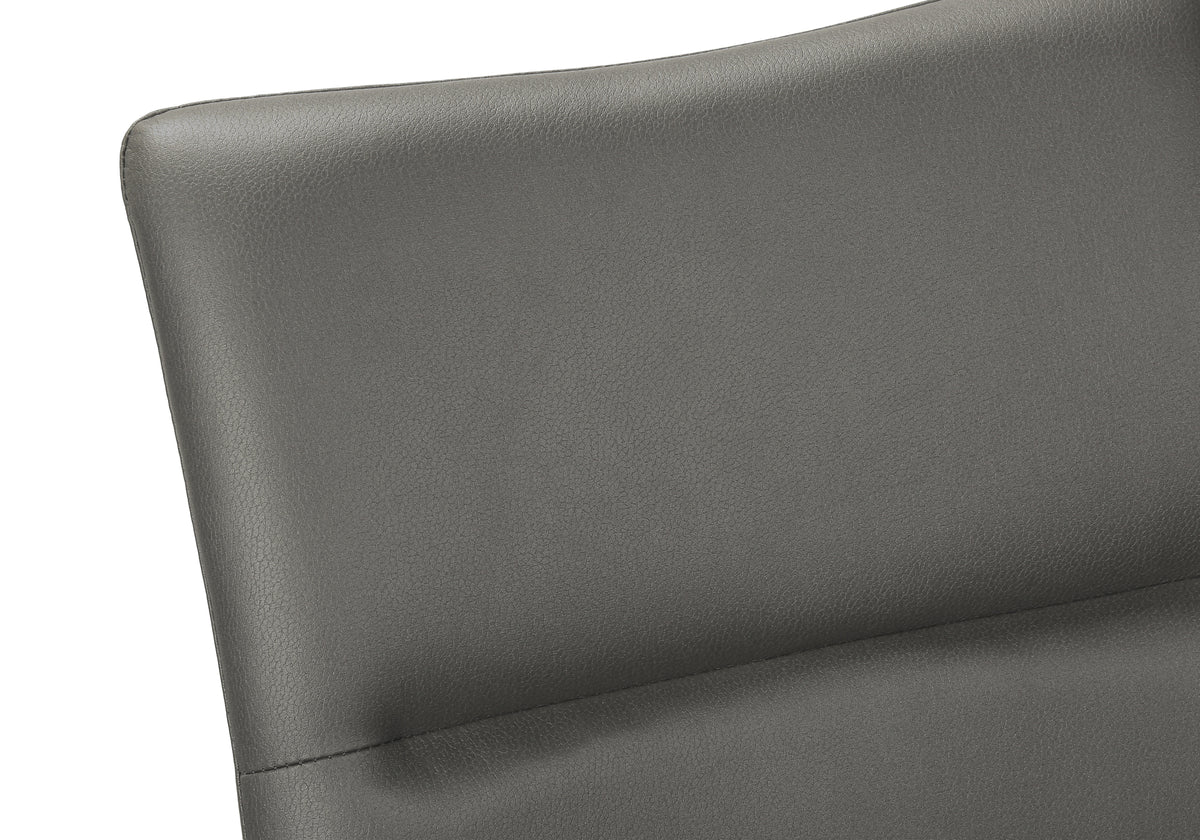 Beaumont Grey Leather-Look & Black Metal Dining Chair (Set of 2) | Ortholuxe Home - Photo 8
