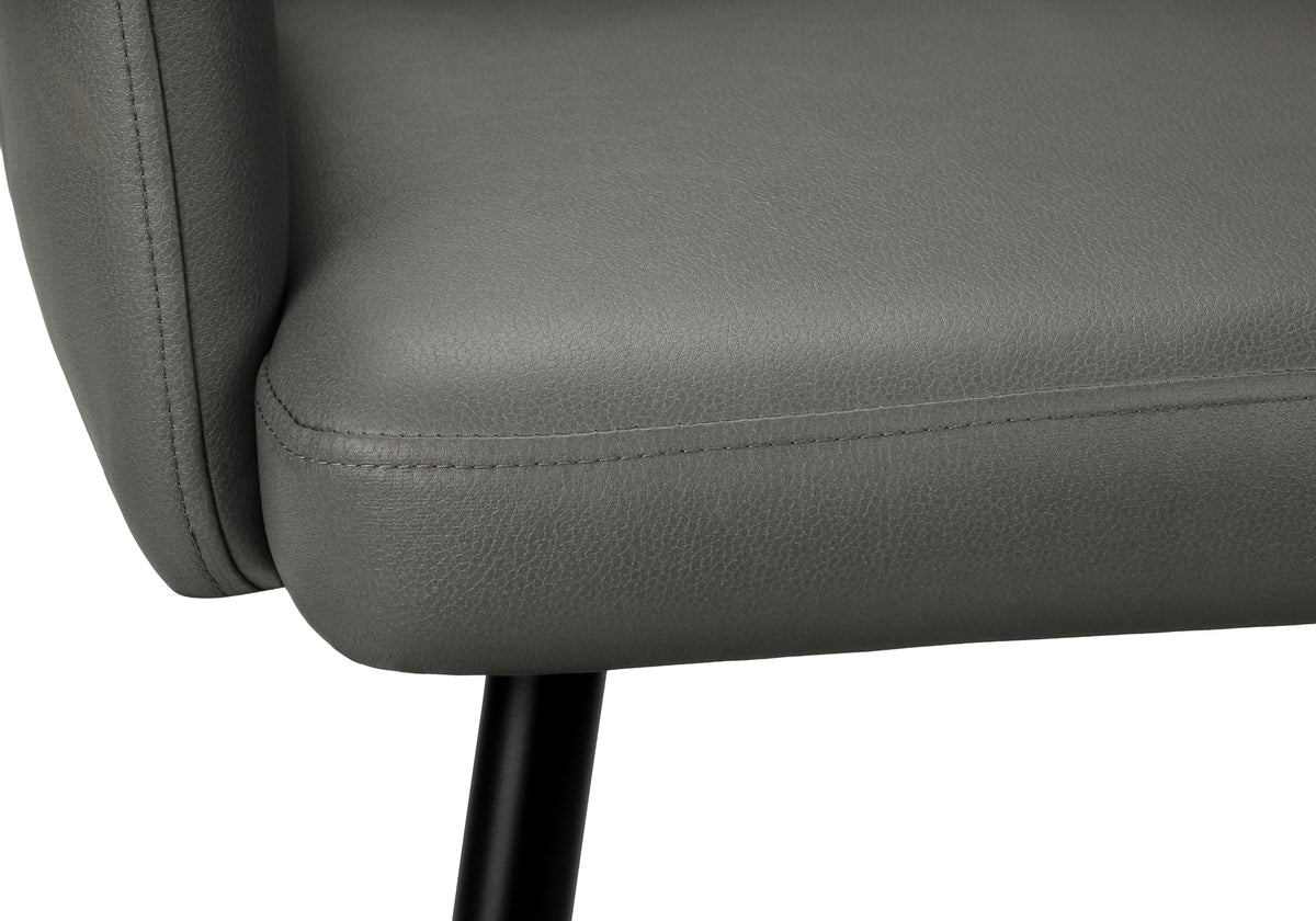 Beaumont Grey Leather-Look & Black Metal Dining Chair (Set of 2) | Ortholuxe Home - Photo 9