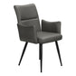 Beaumont Grey Leather-Look & Black Metal Dining Chair (Set of 2) | Ortholuxe Home - Photo 2