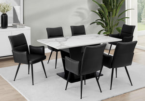 Beaumont White Stone Dining Table | Ortholuxe Home