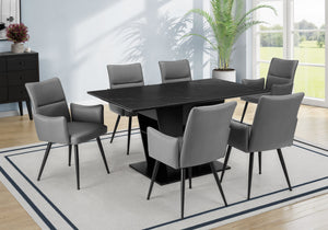 Beaumont Dark Grey Stone Dining Table | Ortholuxe Home