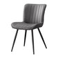 Carmel Grey Leather-Look & Black Metal Dining Chair (Set of 2) | Ortholuxe Home - Photo 2