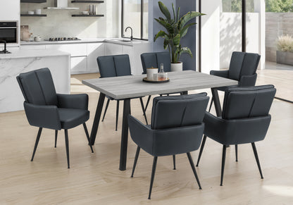Carmel Grey & Black Metal Dining Table | Ortholuxe Home