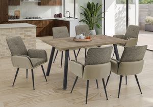 Carmel Dark Taupe & Black Metal Dining Table | Ortholuxe Home