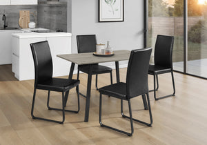 Dorian Grey & Black Metal Dining Table | Ortholuxe Home