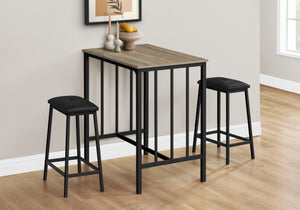 Dorian Counter Height Dark Taupe Dining Set (Set of 3) | Ortholuxe Home