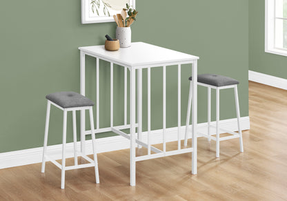 Dorian Counter Height White Dining Set (Set of 3) | Ortholuxe Home
