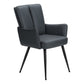 Dorian Blue Leather-Look & Black Metal Dining Chair (Set of 2) | Ortholuxe Home - Photo 2