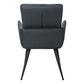 Dorian Blue Leather-Look & Black Metal Dining Chair (Set of 2) | Ortholuxe Home - Photo 5