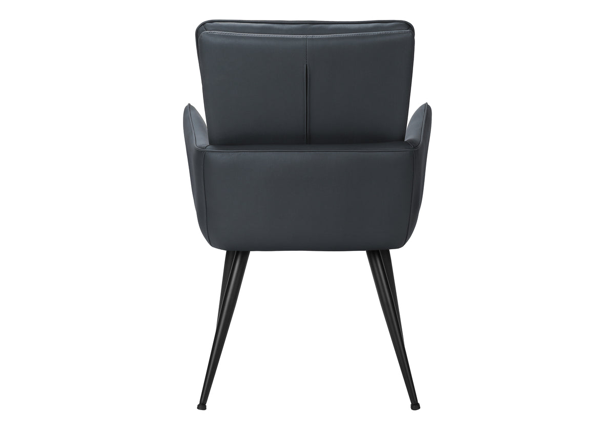 Dorian Blue Leather-Look & Black Metal Dining Chair (Set of 2) | Ortholuxe Home - Photo 5