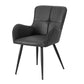 Emory Black Leather-Look & Black Metal Dining Chair (Set of 2) | Ortholuxe Home - Photo 2