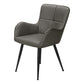 Emory Grey Leather-Look & Black Metal Dining Chair (Set of 2) | Ortholuxe Home - Photo 2