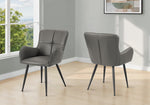 Emory Grey Leather-Look & Black Metal Dining Chair (Set of 2) | Ortholuxe Home