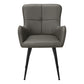 Emory Grey Leather-Look & Black Metal Dining Chair (Set of 2) | Ortholuxe Home - Photo 3