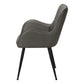 Emory Grey Leather-Look & Black Metal Dining Chair (Set of 2) | Ortholuxe Home - Photo 4