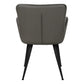 Emory Grey Leather-Look & Black Metal Dining Chair (Set of 2) | Ortholuxe Home - Photo 5