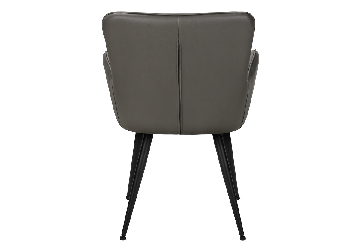 Emory Grey Leather-Look & Black Metal Dining Chair (Set of 2) | Ortholuxe Home - Photo 5