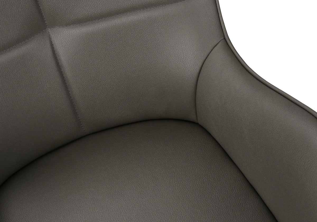 Emory Grey Leather-Look & Black Metal Dining Chair (Set of 2) | Ortholuxe Home - Photo 7
