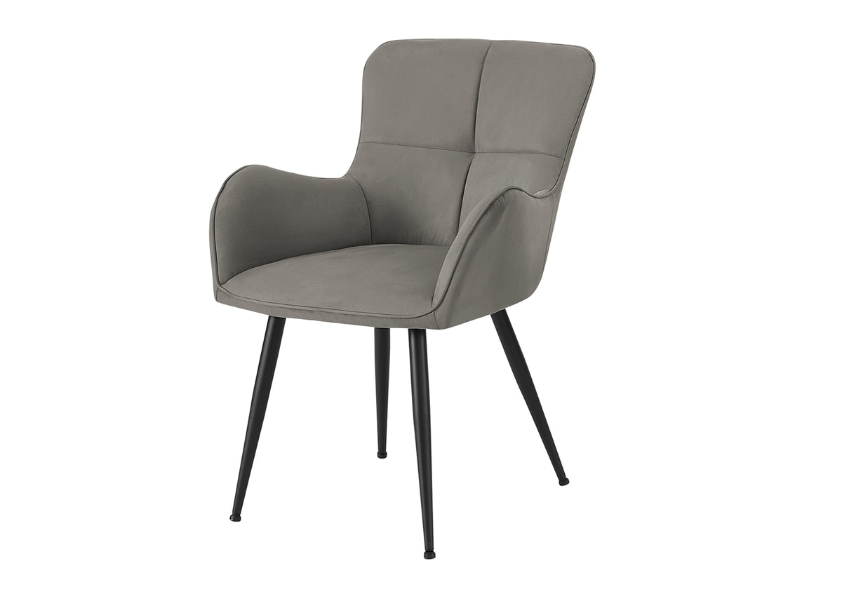 Emory Grey Suede & Black Metal Dining Chair (Set of 2) | Ortholuxe Home - Photo 2