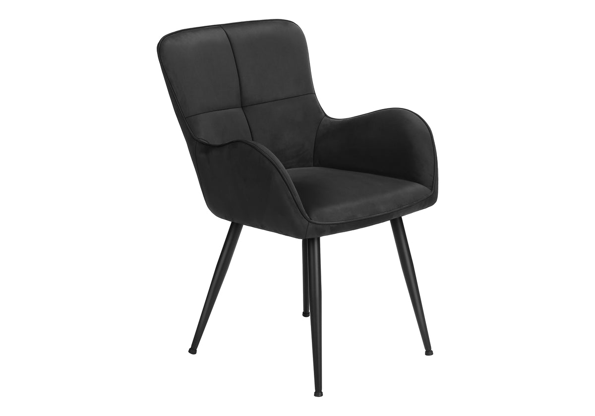 Fairmont Black Suede & Black Metal Dining Chair (Set of 2) | Ortholuxe Home - Photo 2