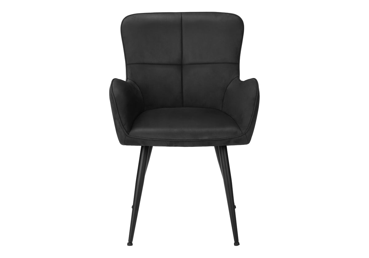 Fairmont Black Suede & Black Metal Dining Chair (Set of 2) | Ortholuxe Home - Photo 3