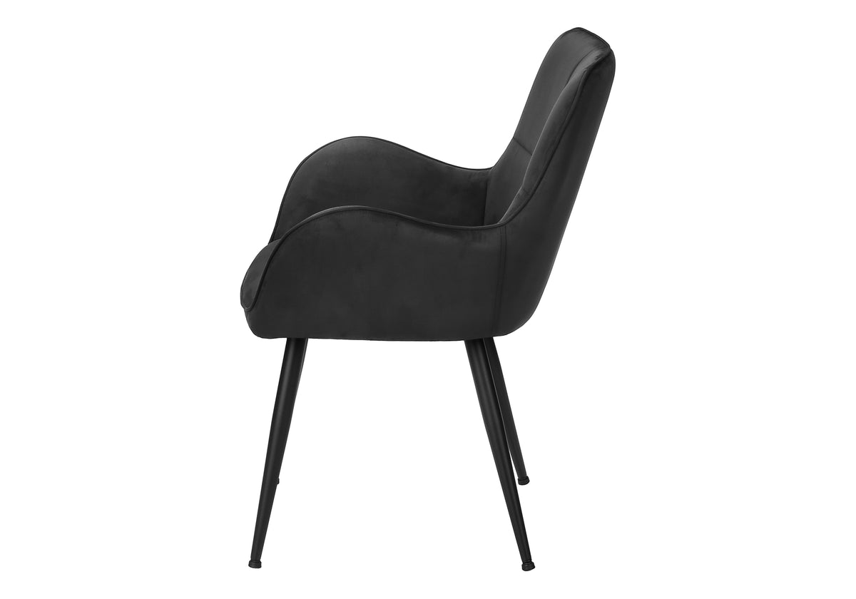 Fairmont Black Suede & Black Metal Dining Chair (Set of 2) | Ortholuxe Home - Photo 4