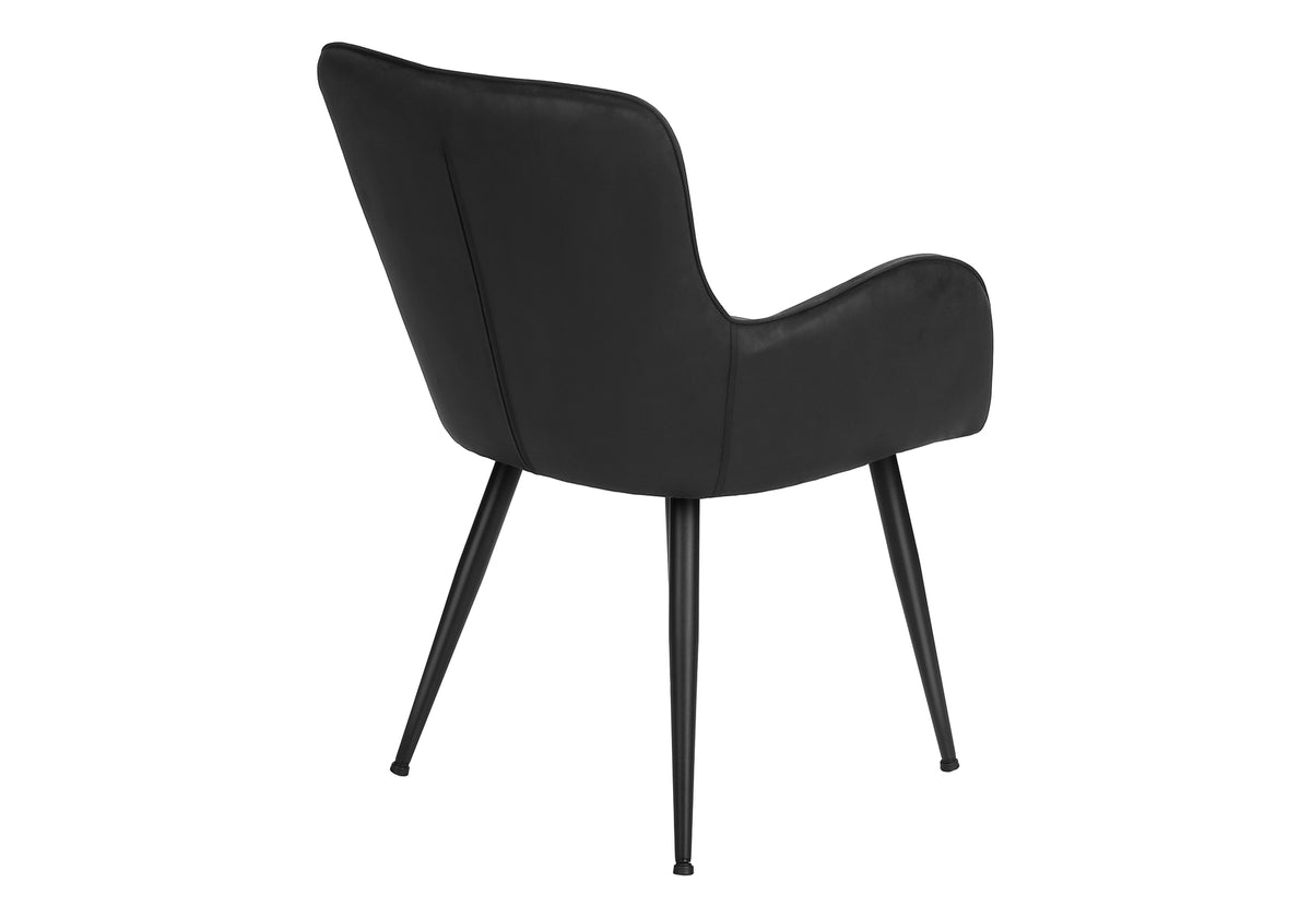 Fairmont Black Suede & Black Metal Dining Chair (Set of 2) | Ortholuxe Home - Photo 6